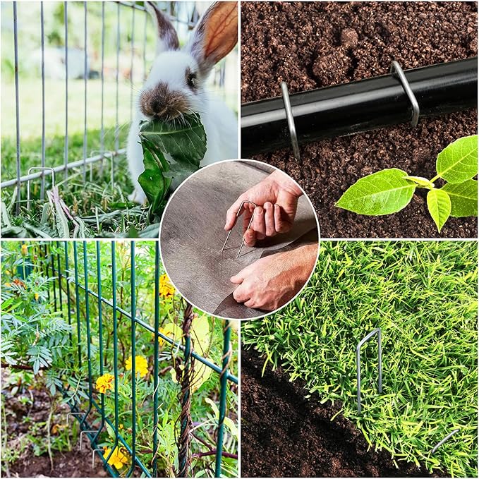 HongWay 240 Pack 6 Inch Landscape Staples, Garden Stakes Galvanized Tent Stakes - Image 4