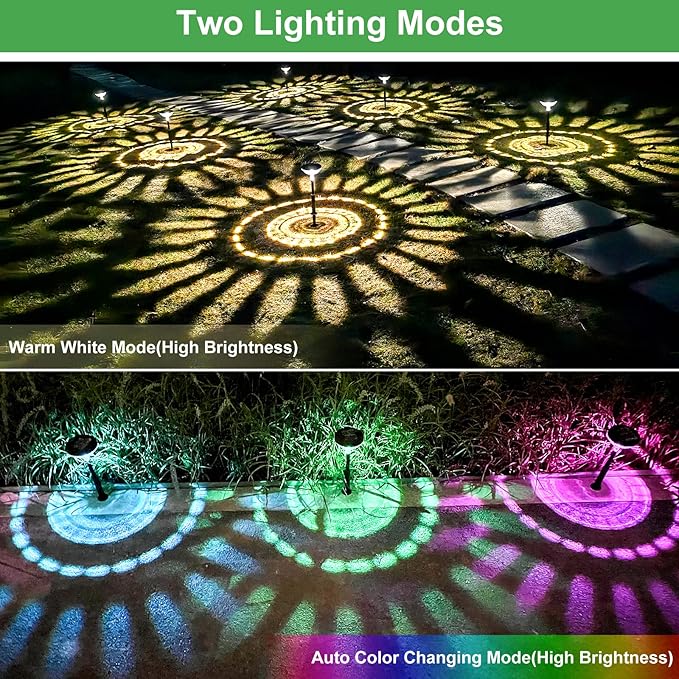Nupostai 8 Pack Solar Pathway Lights, IP67 Waterproof, Outdoor Garden Yard Lawn - Image 2
