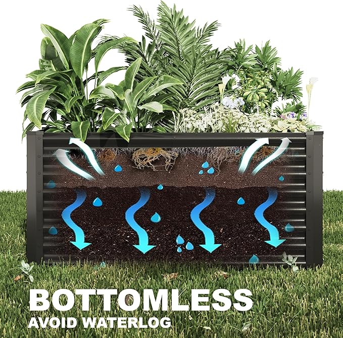 4x2x2ft Raised Garden Bed Kit, Galvanized Planter Garden Boxes Outdoor - Image 3