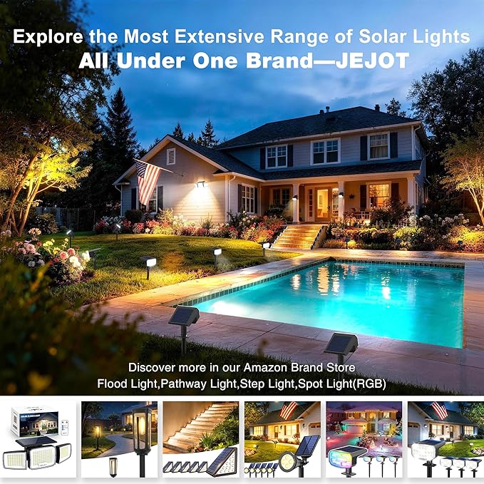 Solar Spot Lights Outdoor Waterproof IP65, 4 Pack, Cool Light, 2 Lighting Modes - Image 8