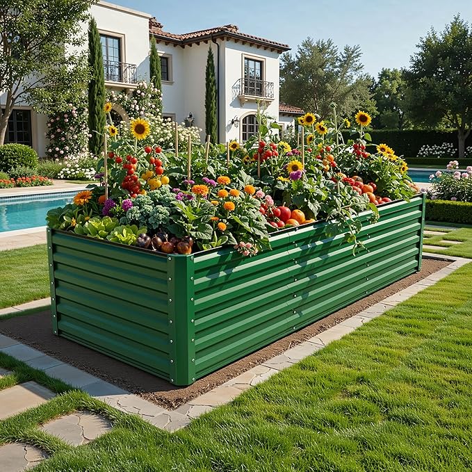 YITAHOME 8x4x2ft 2pcs Large Raised Garden Bed, Galvanized Metal Planter Box - Image 2