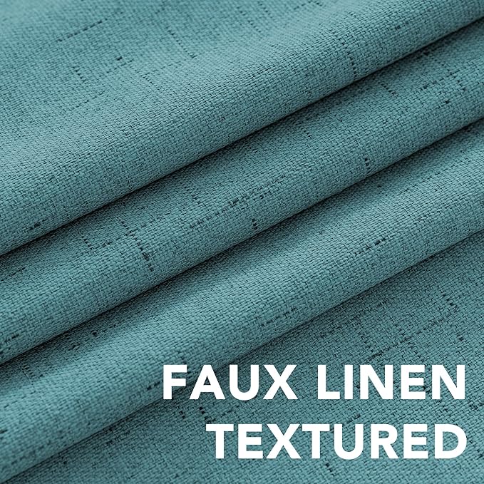 H.VERSAILTEX Linen Blackout Curtains Durable Thick Textured Linen Look 100% - Image 5