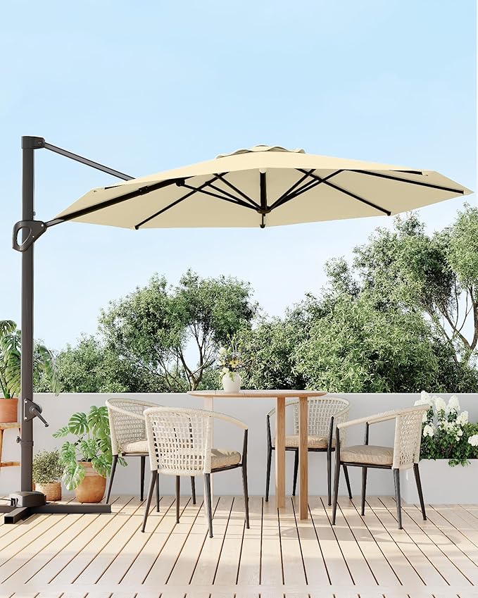 GarveeLife 10FT Patio Umbrella Outdoor Large Cantilever Umbrella Market Sun - Image 6