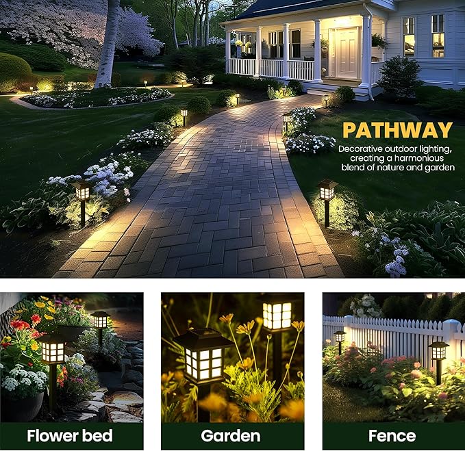 GIGALUMI Solar Outdoor Lights，8 Pack LED Solar Lights Outdoor Waterproof - Image 4