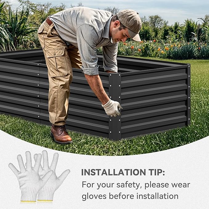 YITAHOME 6x3x2ft Outdoor Raised Garden Bed Kit, Large Metal Patio Planter Box - Image 4
