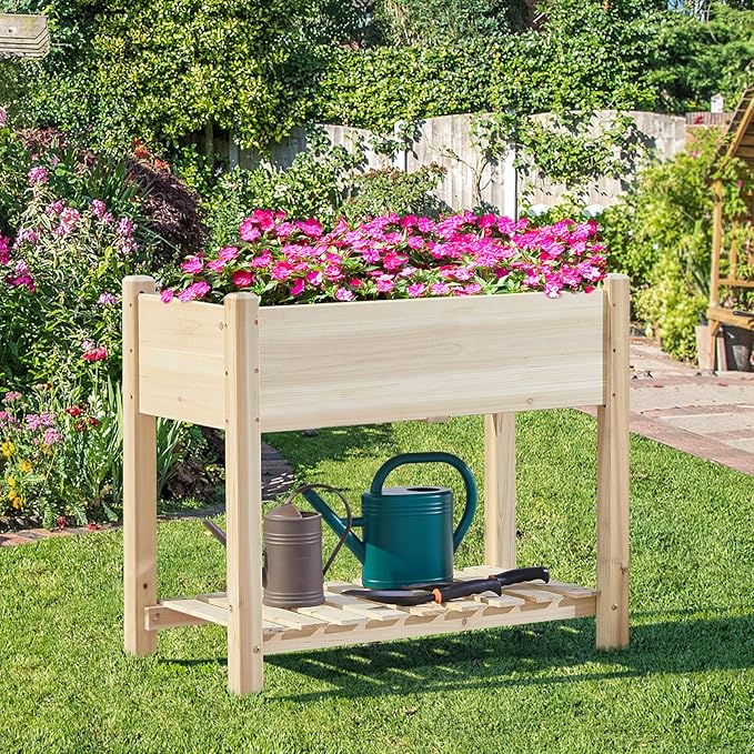Yaheetech 34x18x30in Horticulture Raised Garden Bed 2pcs Planter Box - Image 3