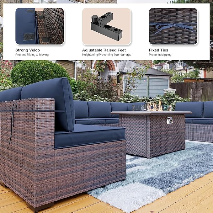Kullavik 13 Pieces Outdoor Patio Furniture Set - Image 5