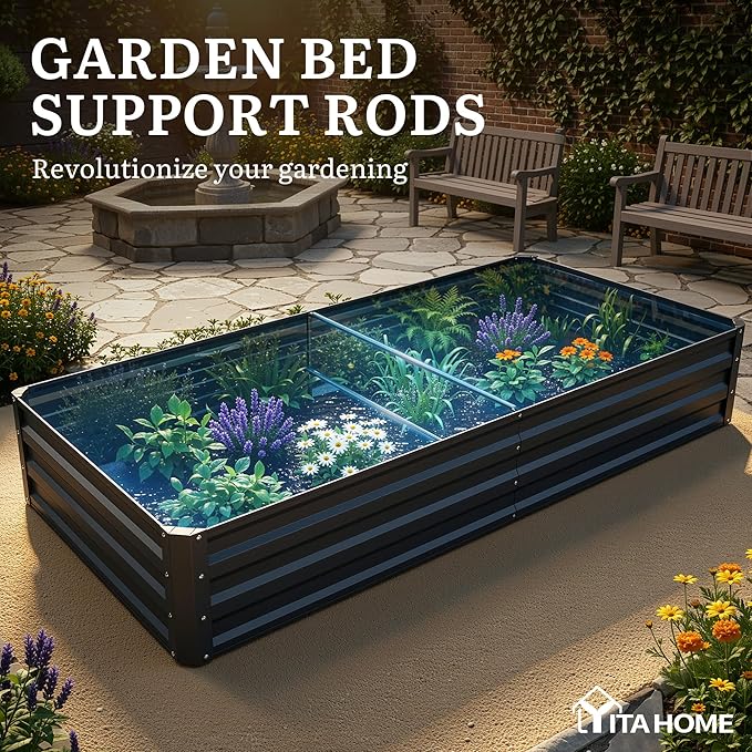 YITAHOME 6x3x1ft 2pcs Large Raised Garden Bed Kit, Galvanized Metal Planter Box - Image 7