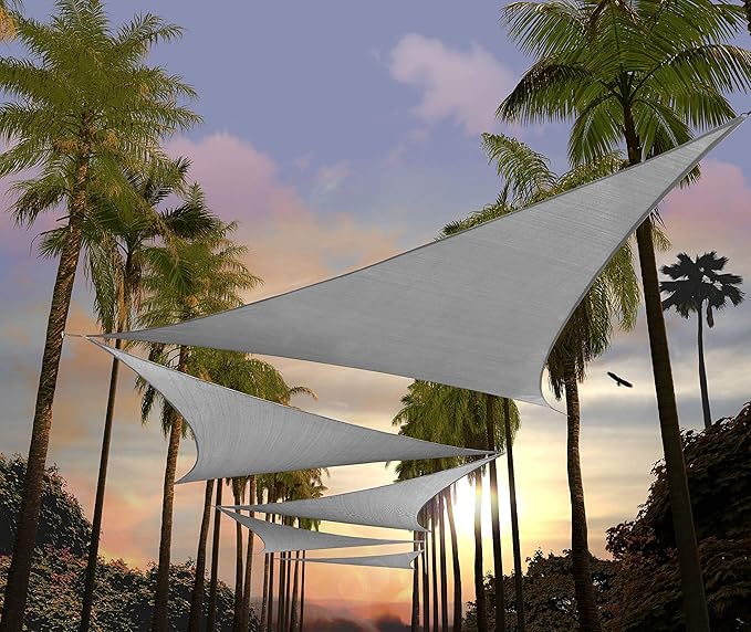 Amgo Custom Size 4' x 4' x 4' Gray Triangle Sun Shade Sail UPF50+ AGTAPRT12 by Amgo