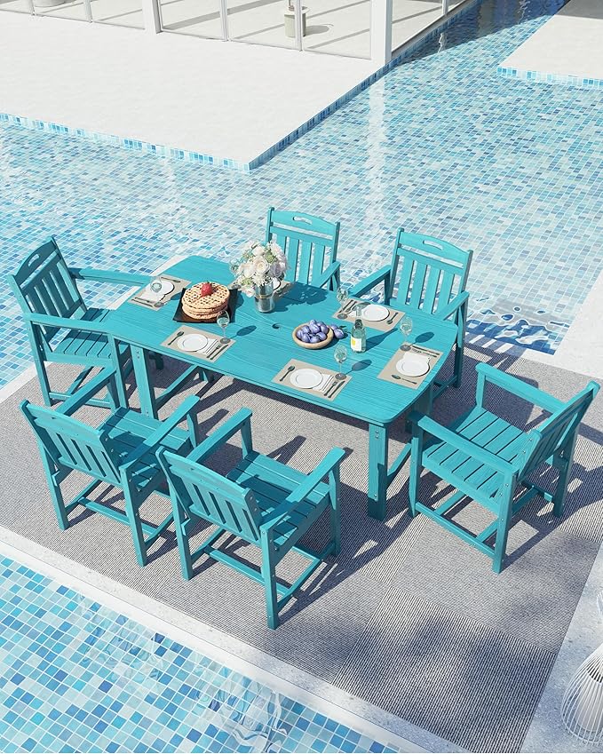 Ciokea HDPE Outdoor Patio Dining Chairs Set of 2, All-Weather Porch Chair - Image 6