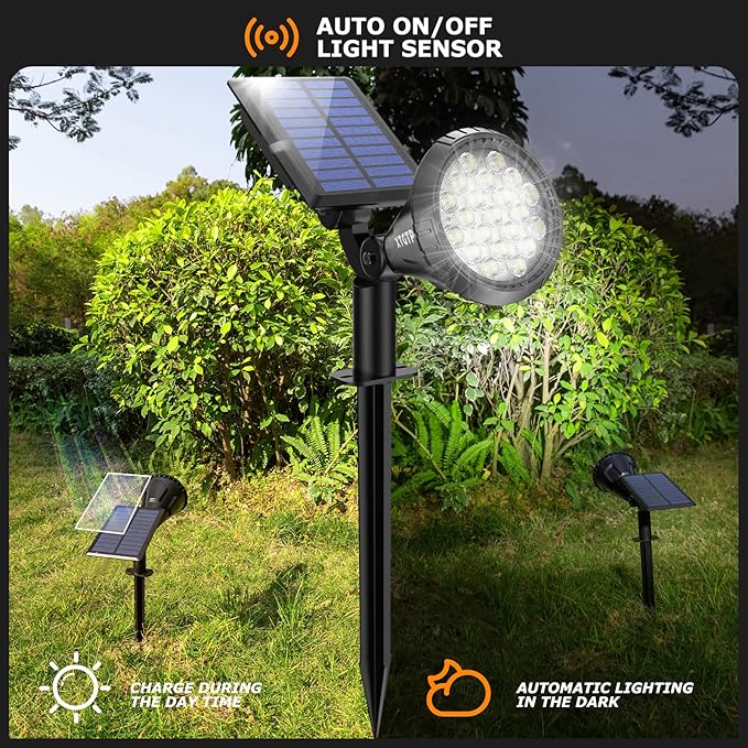 Solar Spot Lights Outdoor, 21 LEDs Brightness Solar Outdoor Lights IP67 - Image 8