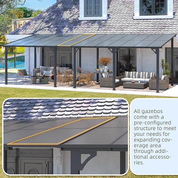 AECOJOY 12' x 12' Gazebo Outdoor Pergola - Image 5
