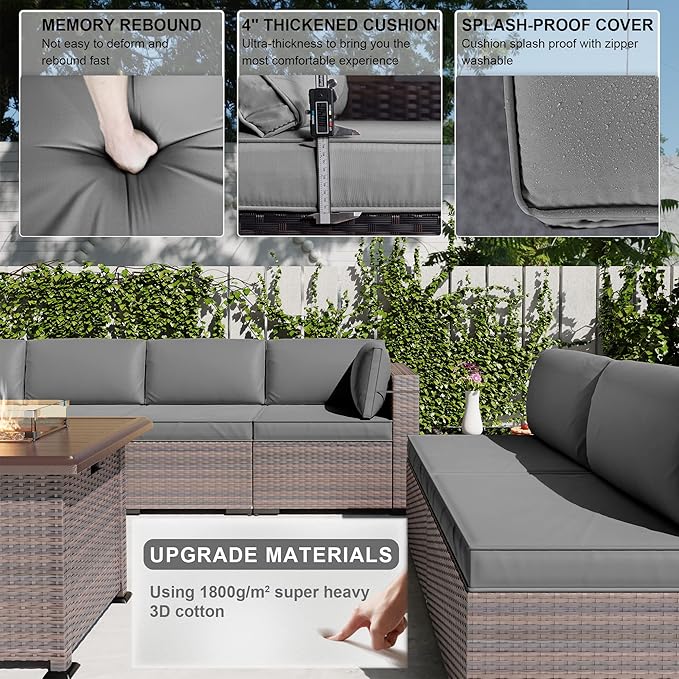 Kullavik 15PCS Outdoor Patio Furniture Set - Image 5