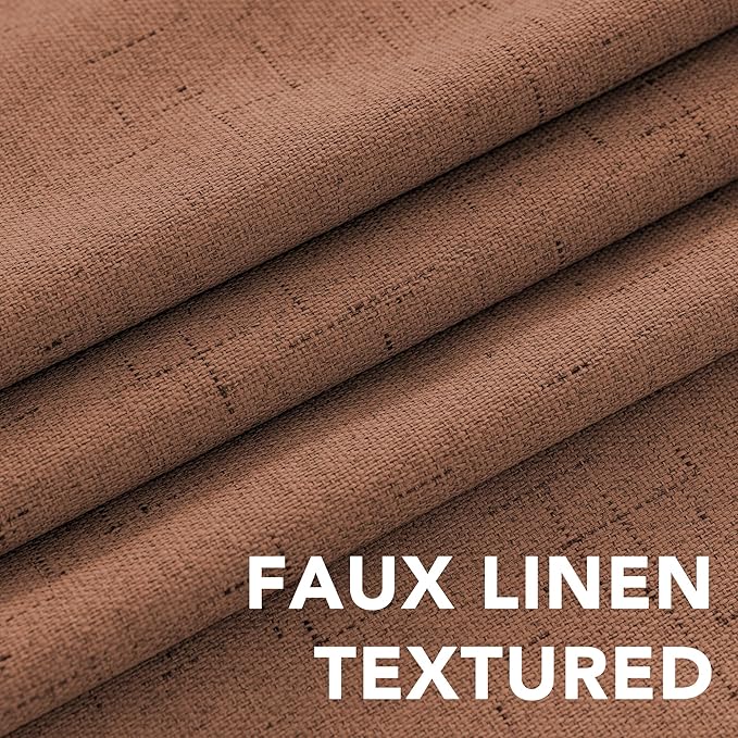 H.VERSAILTEX Linen Blackout Curtains 63 Inches Long 100% Blackout Thermal - Image 4