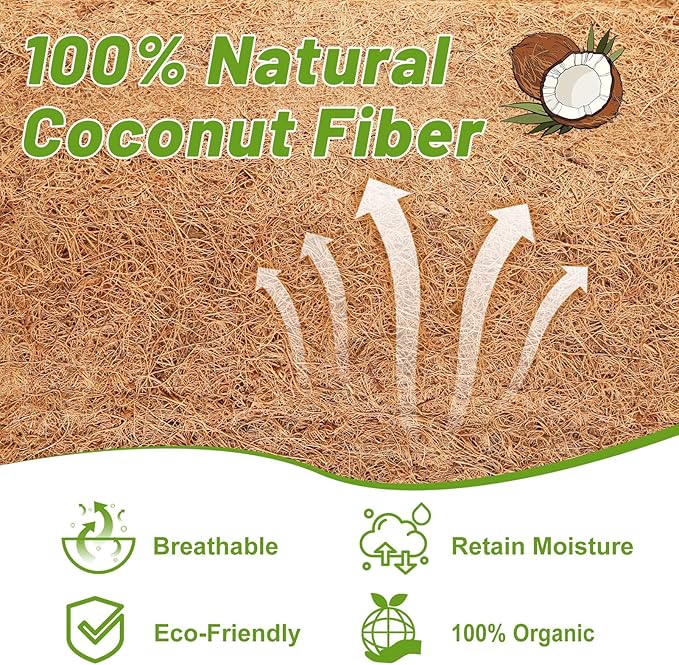 REMIAWY Coco Liner Fiber Roll, 16 x 80 Inch Natural Coconut Coir Liner Sheet - Image 2