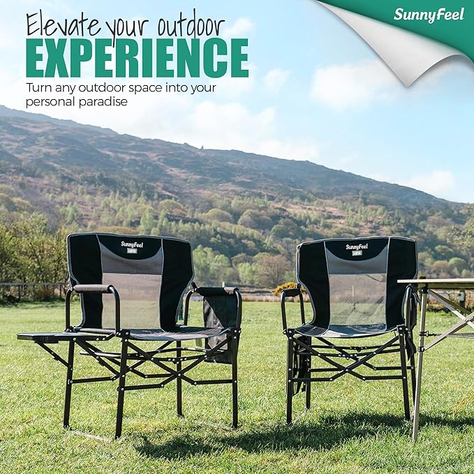 SUNNYFEEL Oversized Camping Directors Chair 500 LBS Heavy Duty, Portable - Image 3