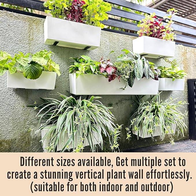 LaLaGreen Wall Hanging Planter Outdoor Wall Mounted Self Watering System Window - Image 5