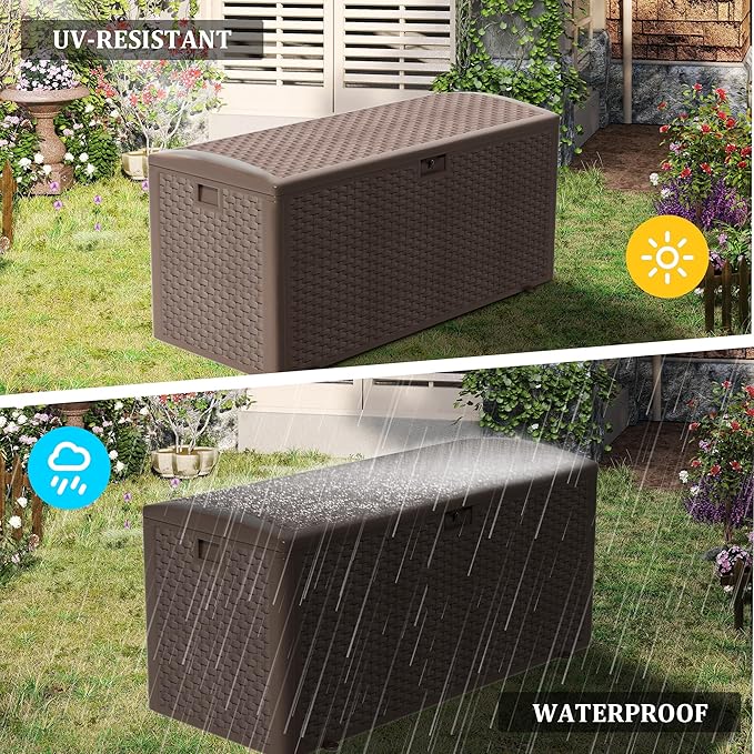 TARKARI Premium Pro Edition 180 Gallon Lockable Resin Deck Box, Waterproof & - Image 7