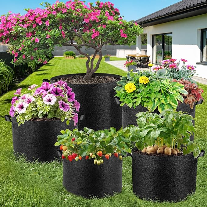 10 Pack 2 Gallon Grow Bags, Thickened Nonwoven Fabric Planter Pots - Image 7