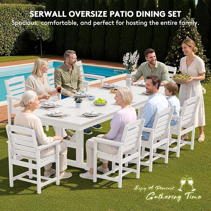 SERWALL 9 Piece Outdoor Dining Set - Image 6