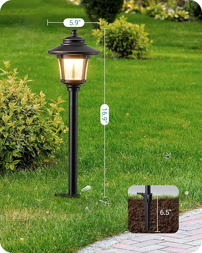 EDISHINE Low Voltage Landscape Lights, 12V 3W 120LM 3000K Seed Glass Outdoor - Image 7