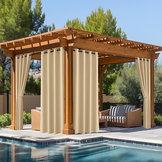 NICETOWN Fade Resistant Patio Curtains Outdoor Waterproof, Fade-Proof Curtains by NICETOWN