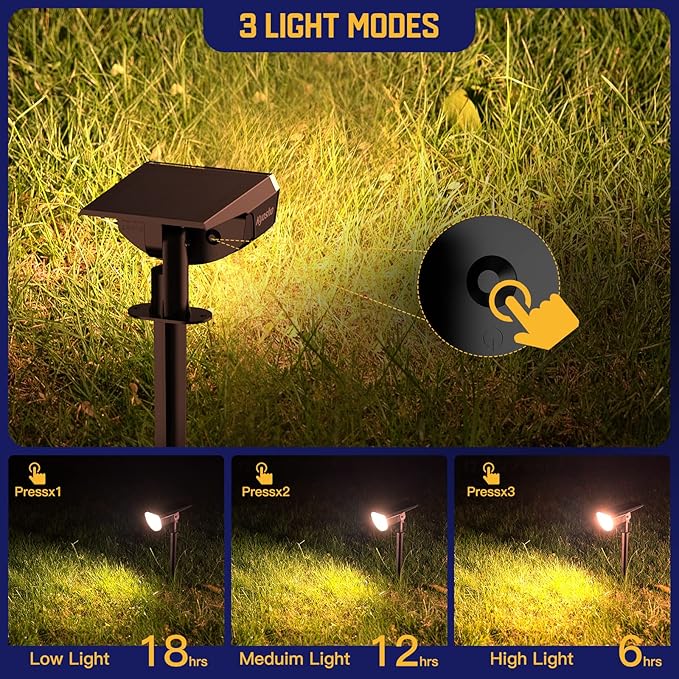 Kyosho Solar Spot Lights Outdoor, IP67 Waterproof 38 LED Solar Powered - Image 4