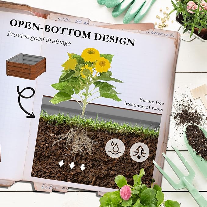 Outsunny Galvanized Raised Garden Bed, 73.5" Outdoor Planter Box - Image 4