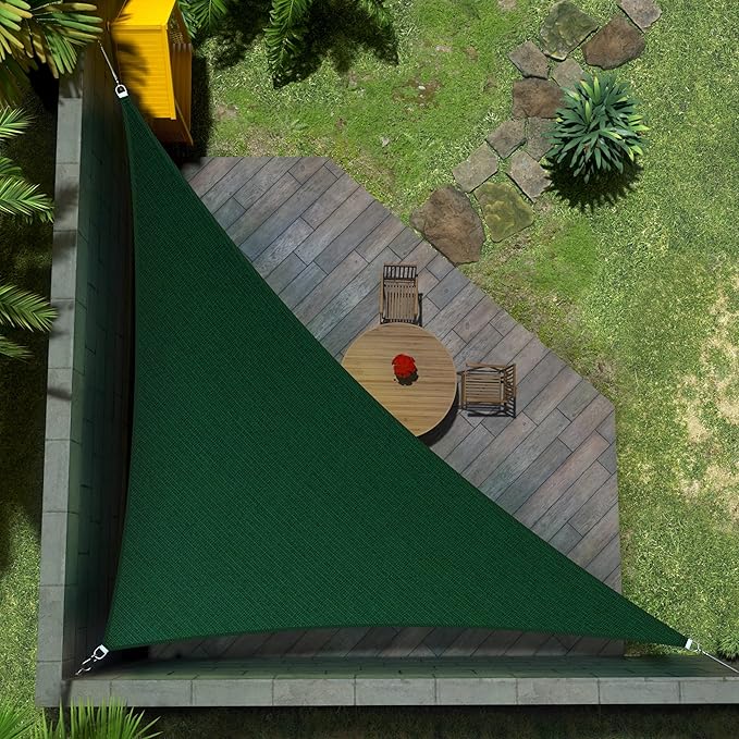 Amgo Custom Size 14' x 14' x 19.8' Green Right Triangle Sun Shade Sail UPF50+ by Amgo