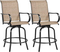 Yaheetech Patio Swivel Bar Stools Outdoor Chairs Set of 2 Outdoor High Bistro by Yaheetech