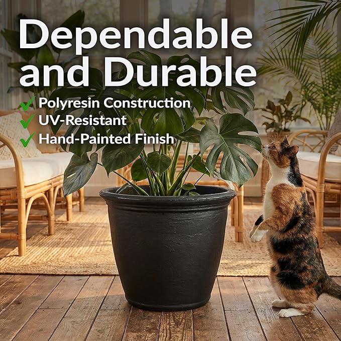 Sunnydaze 20-Inch Anjelica Large Plastic Pot - Image 2