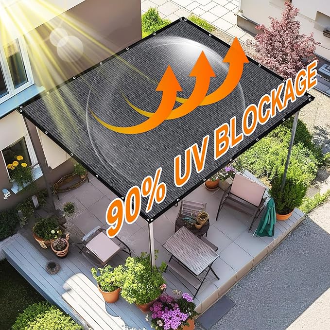 Artpuch 90% Sun Shade Cloth, 5 x 16 FT Pergola Shade Cover Canopy - Image 3