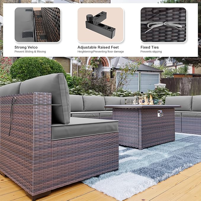 Kullavik 10 Pieces Outdoor Patio Furniture Set - Image 6