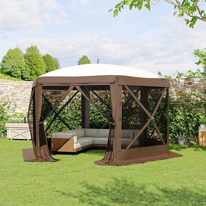 13x13FT 6-Sided Pop Up Gazebo Tent，One-Push Setup Canopy Tent - Image 7