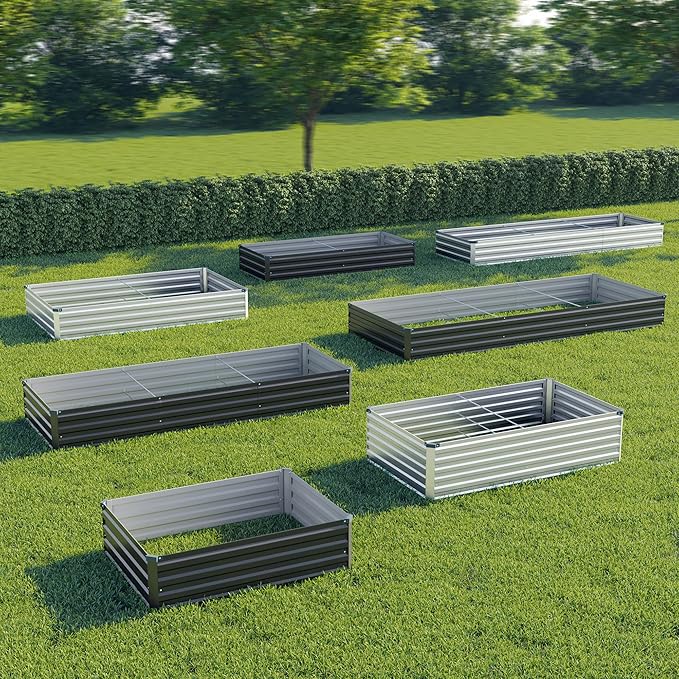 6x1.5x1 ft Galvanized Raised Garden Bed, Outdoor Planter Box Metal Patio Kit - Image 5
