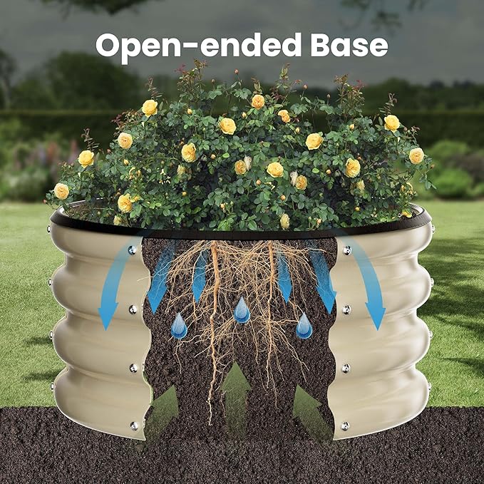 ZXZYHFTY Round Galvanized Raised Garden Bed kit, Round Large Metal Raised - Image 6