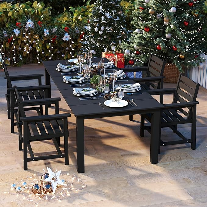 5-Piece Black Outdoor Dining Set by PatioKingdom