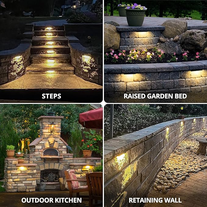 GKOLED 8-Pack Replaceable 6.8" LED Hardscape Lights, Low Voltage Retaining Wall - Image 8