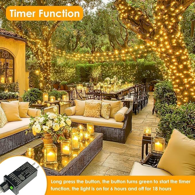 Extra Long 99Ft 300 LED Fairy Lights Plug in - Image 6
