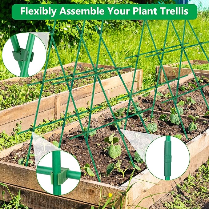 Lezmarket 150 Pack Garden Stakes, Plant Support Stakes, DIY 4ft 5ft 6ft 7ft - Image 5