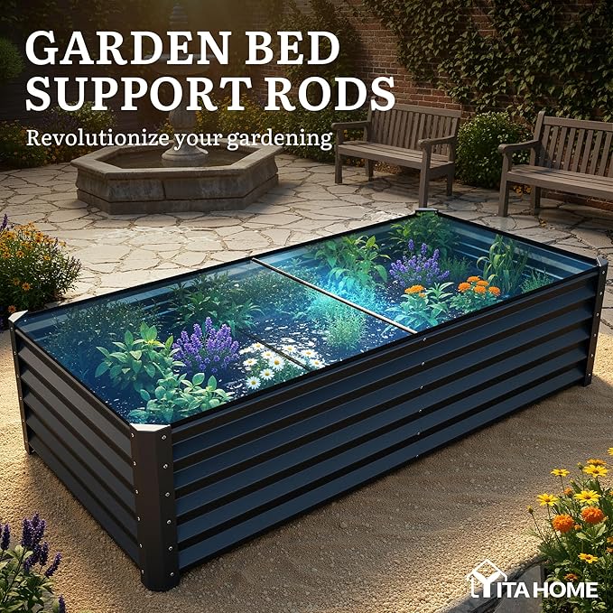 YITAHOME 2pcs 8x4x1.5 ft Galvanized Raised Garden Bed Kit, Large Metal Planter - Image 7