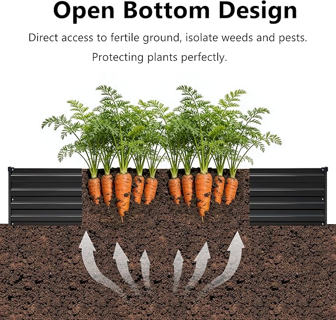 6x1.5x1 ft Galvanized Raised Garden Bed, Outdoor Planter Box Metal Patio Kit - Image 4