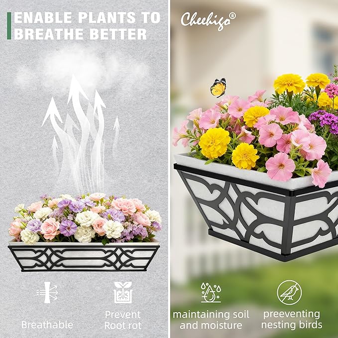 2 Pack 24 Inch Railing Boxes Planter - Image 5