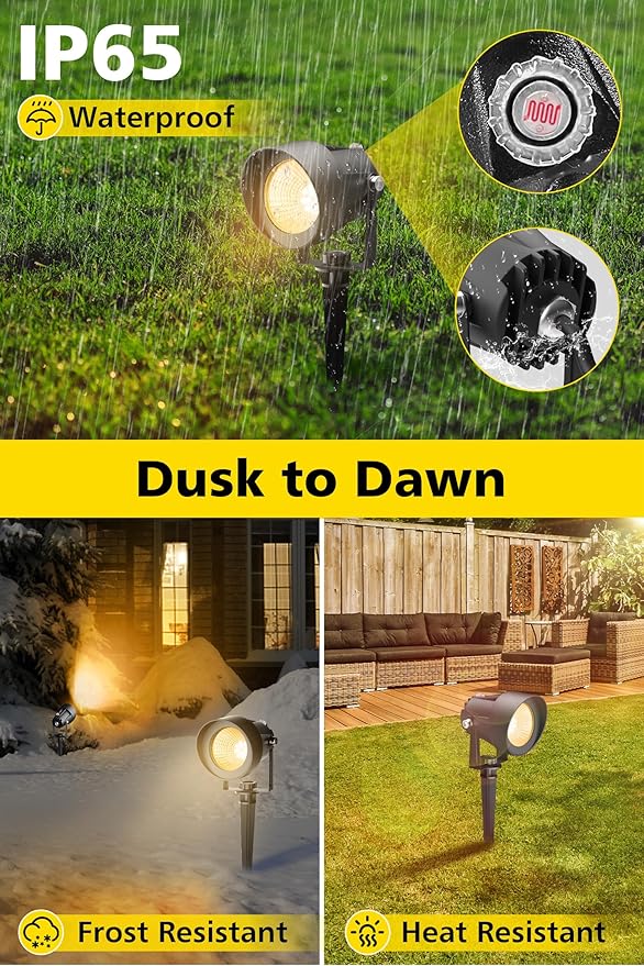 T-SUN Dusk to Dawn Outdoor Lighting, Flag Spot Lights - Image 4