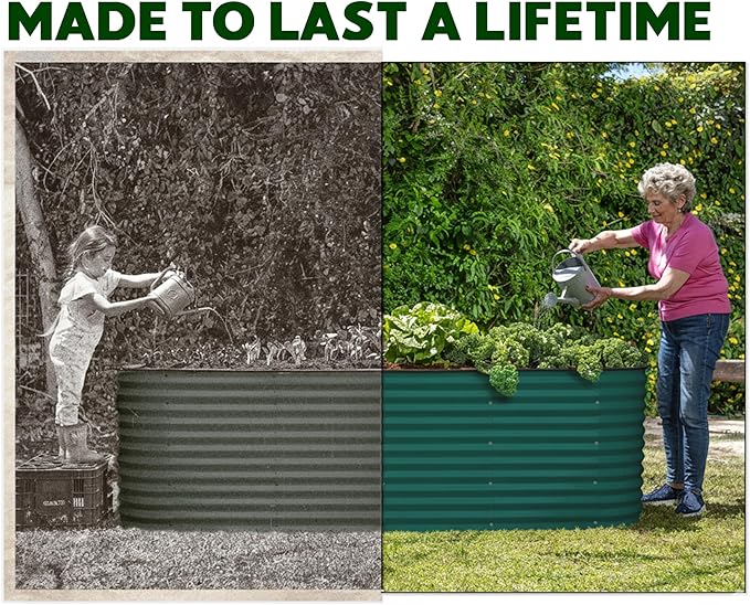 Plant & Plot Galvanized Raised Garden Beds Outdoor // 6×2×2 ft Planter Raised - Image 3