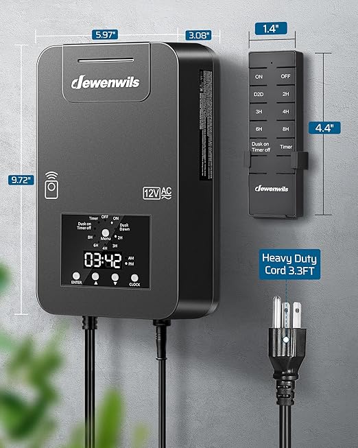 DEWENWILS 300W Low Voltage Landscape Transformer, Photocell Sensor & Timer - Image 8