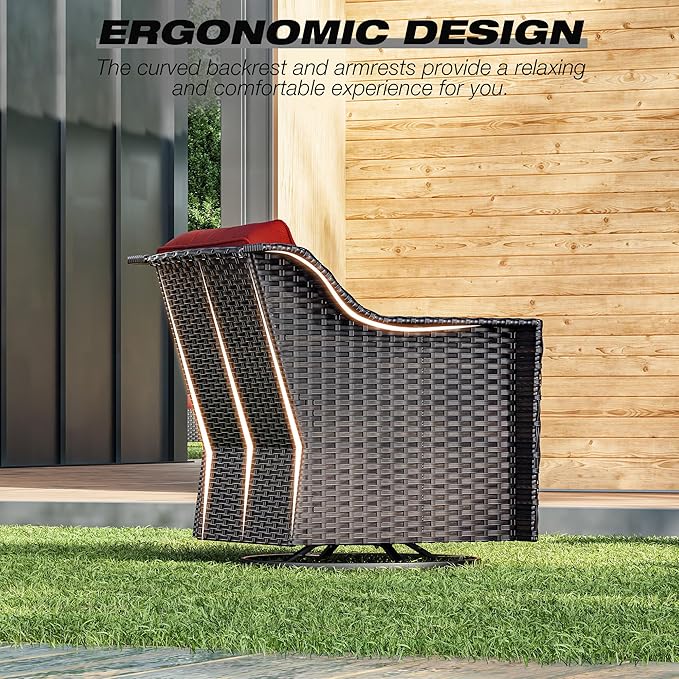 Joyside Wicker Patio Furniture Sets, 7 Pieces Upgraded Large Size Outdoor - Image 6