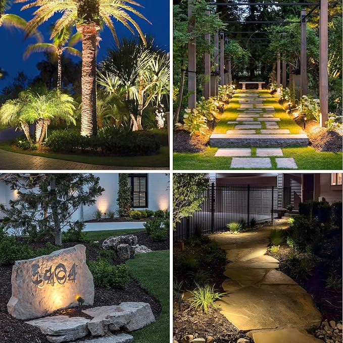 APONUO Solar Spot Lights Outdoor 6-in-1 Landscape Lighting Dusk to Dawn Solar - Image 6