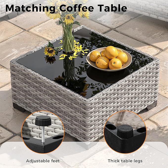 6-Seat Modular Patio Furniture Set – Outdoor Wicker Sectional Sofa - Image 7