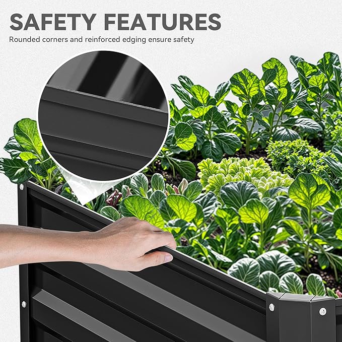 YITAHOME 6x3x2 ft 4pcs Galvanized Raised Garden Bed Kit, Large Metal Planter Box - Image 5